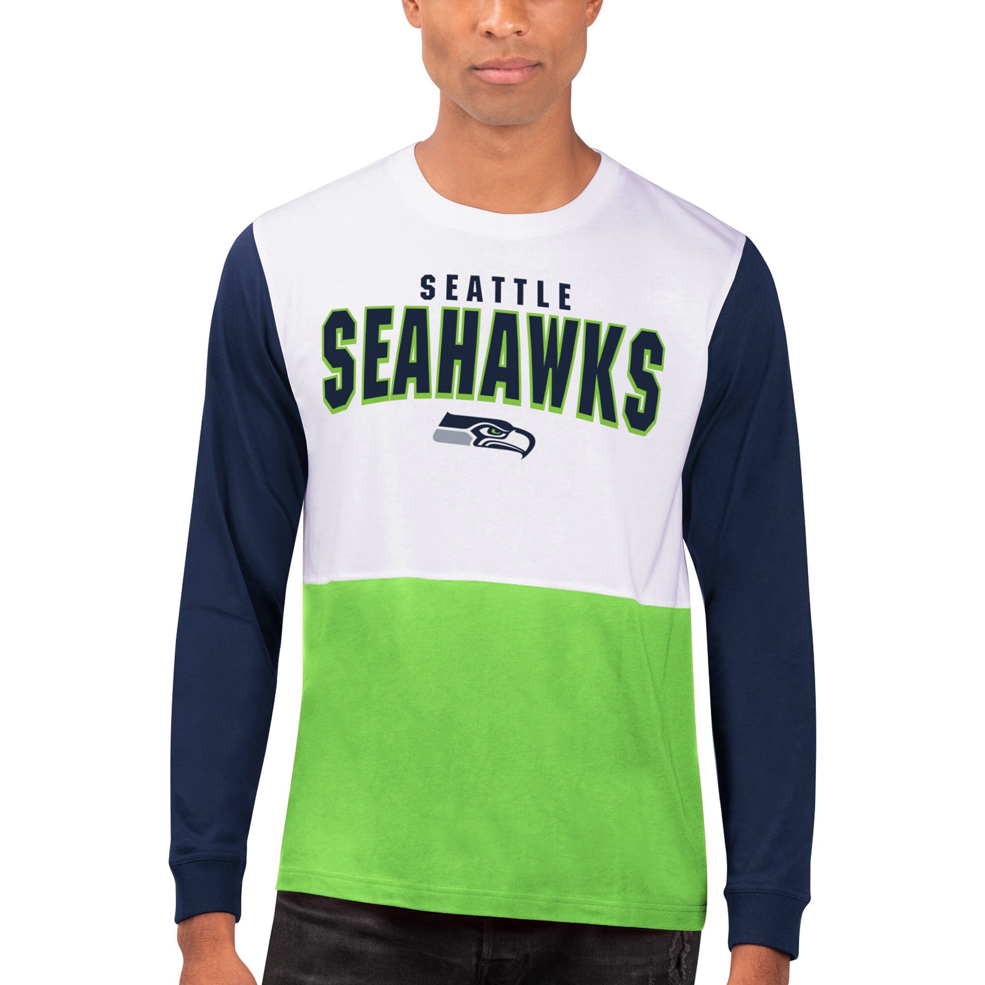 New Era Seahawks College Jersey Long Sleeve T-Shirt